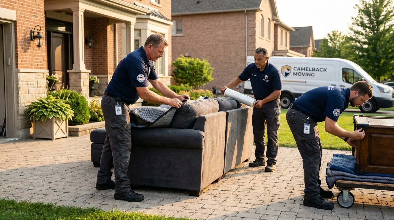 Large estate moving crew wrapping furniture in Smiths Station, AL